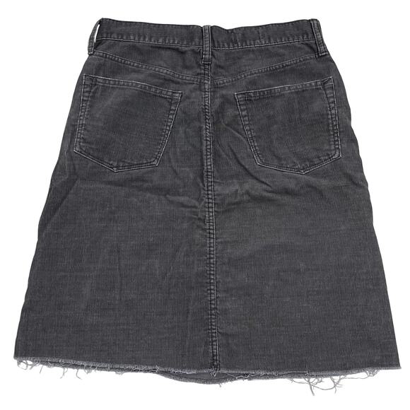 Corduroy Pencil Midi Skirt by GAP in Grey Women's Size 26 - Picture 2 of 7